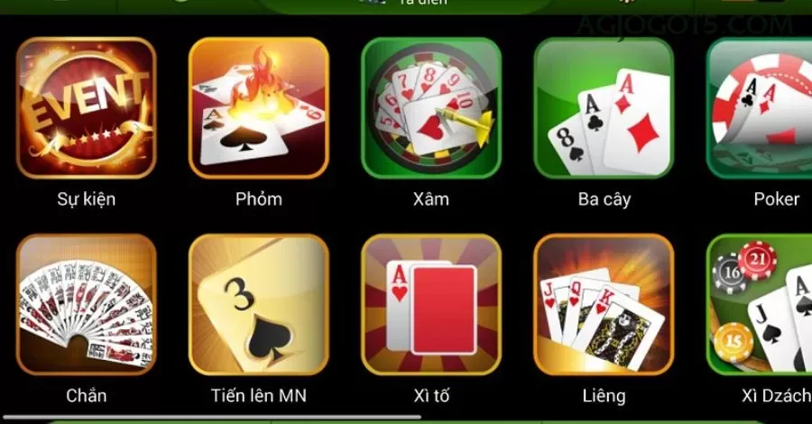 Interface do App agjogo